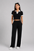 Off Duty Club Set in Black Rib Knit