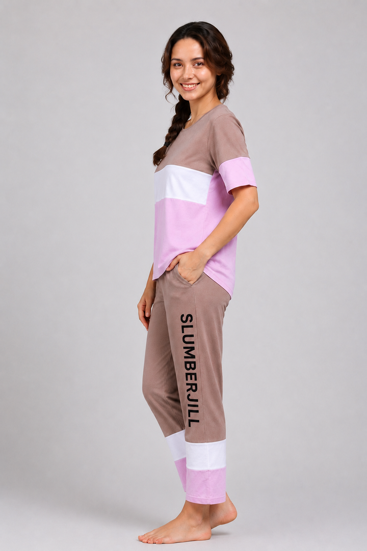 Slumber Everyday Amber Glow Lounge Set Made of Cotton