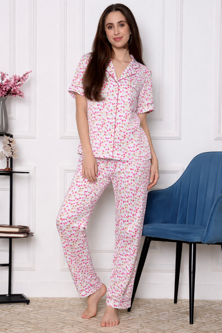 Cherry Crush Button Down PJ Set in Japan Satin