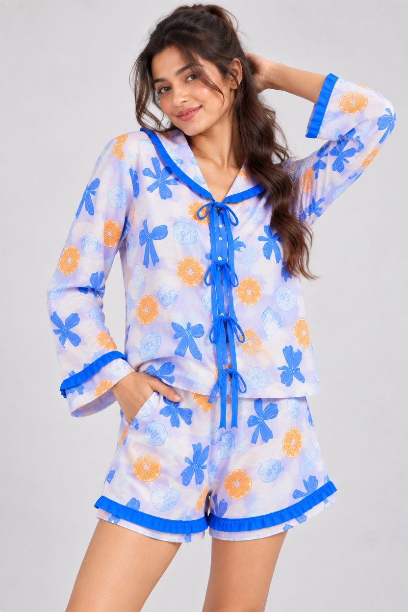Nautical Charm Satin Short Set