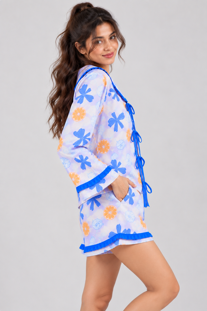 Nautical Charm Satin Short Set