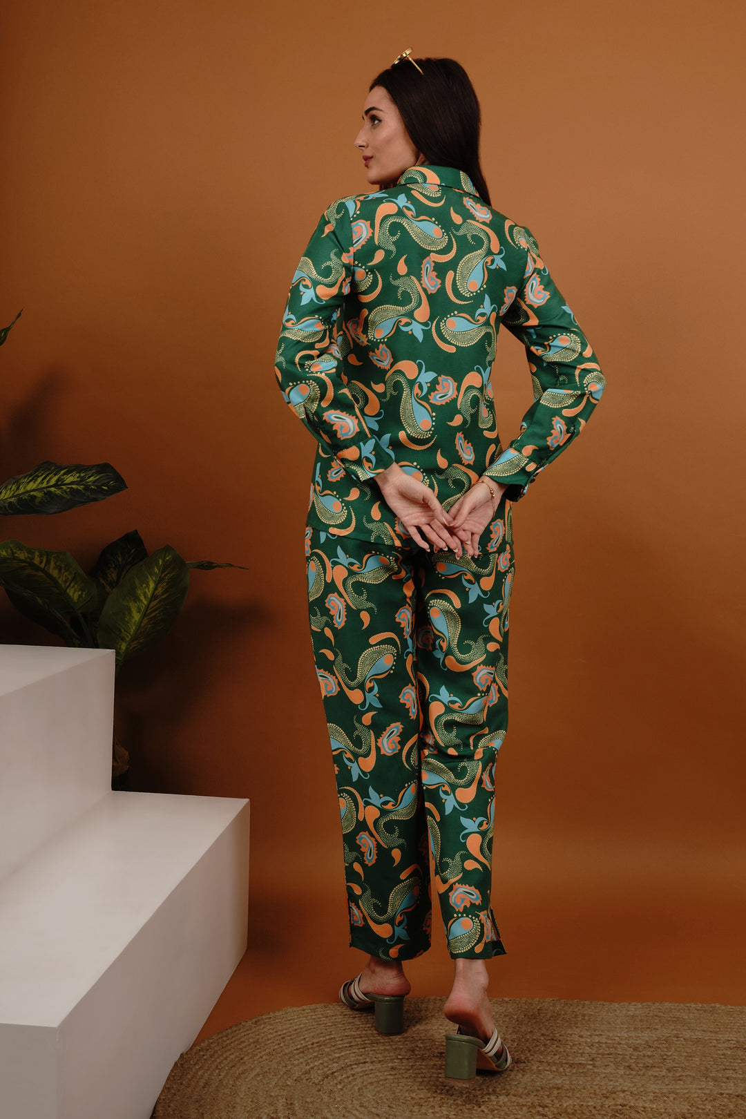 Mystic Collared Womens shirt and trouser co ord set 