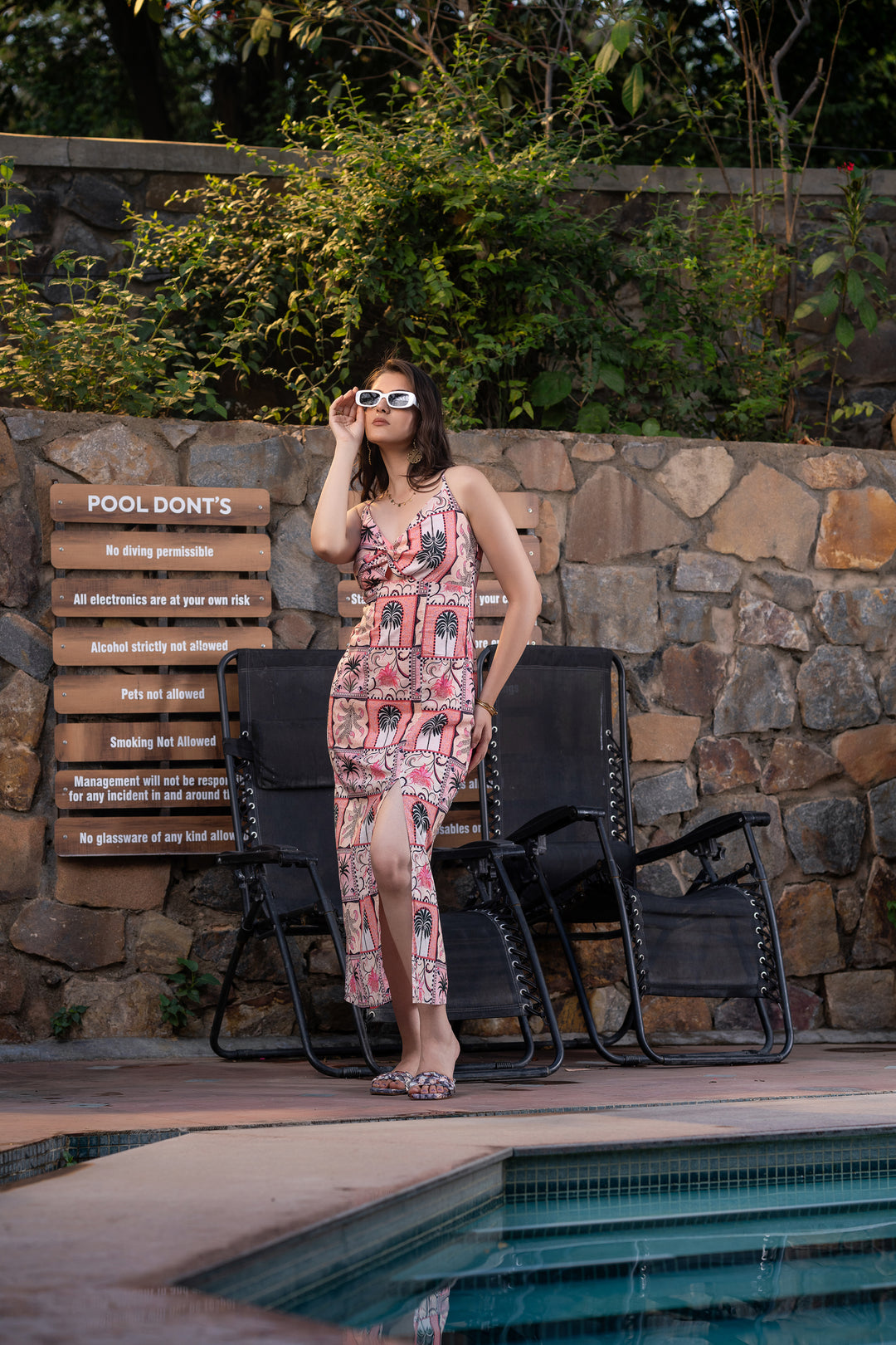 Floral Mirage front Twist Cutout Dress
