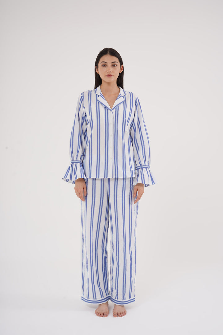 Sunday Sripes  Cotton PJ Set