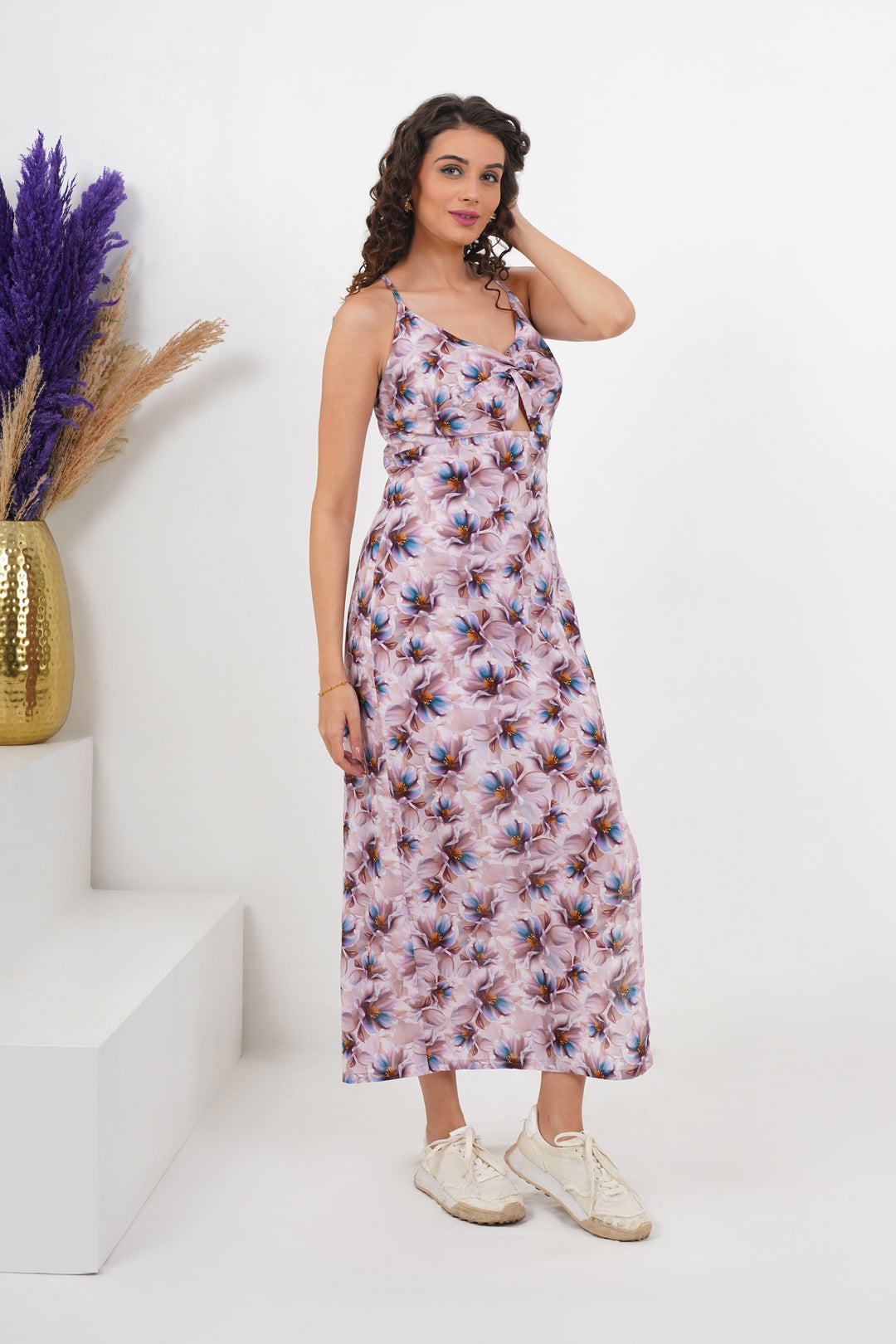 Blooming Beauty Twist floral cut out dress for women