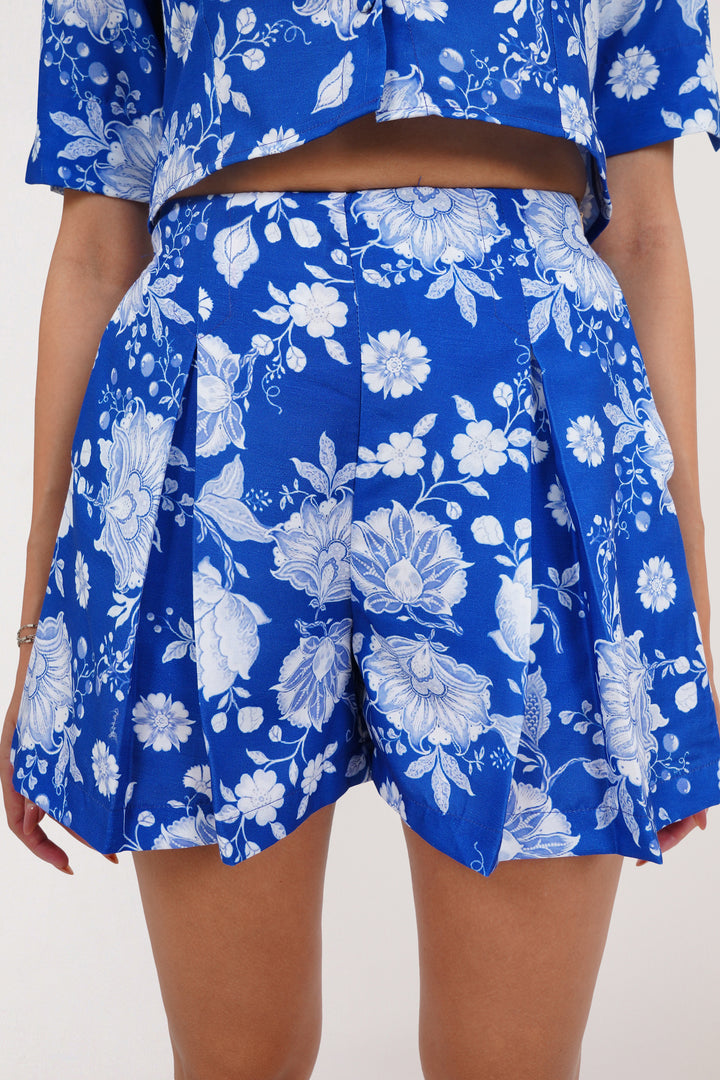  Invert-Pleat Style Shirt and Shorts Co Ord for Women