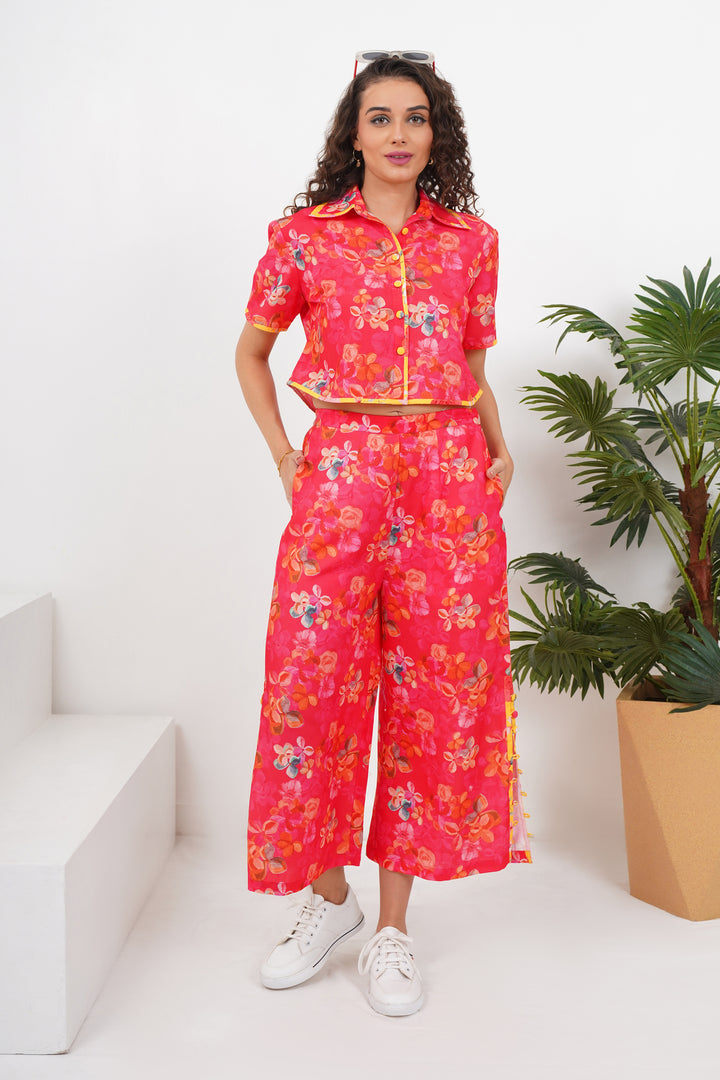 All-over Bordered Calf length Co-ord Set