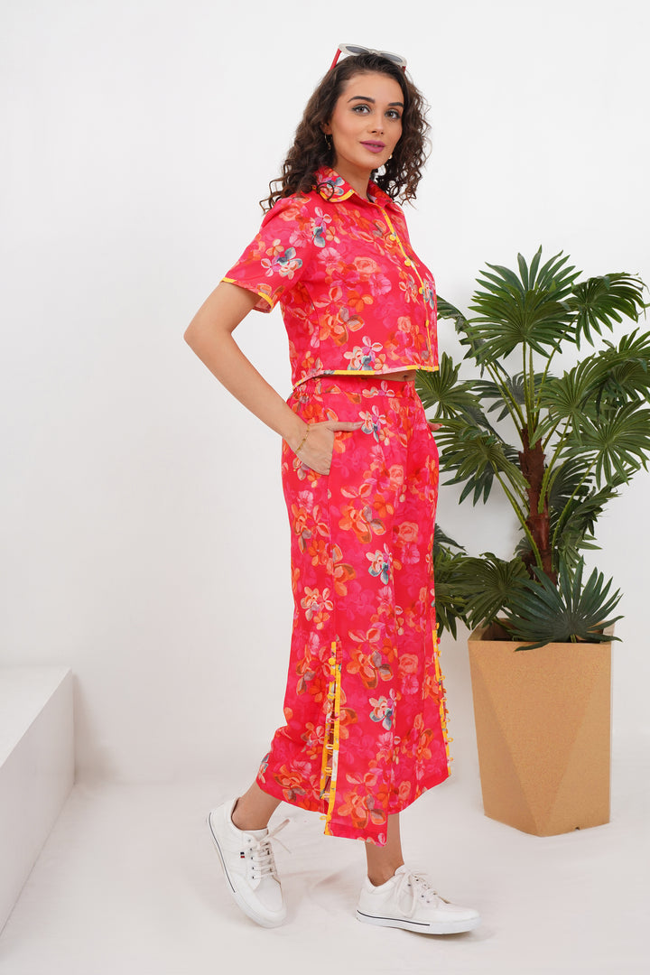 All-over Bordered Calf length Co-ord Set