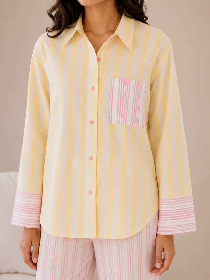 Blush & Butter Stripe Cotton Sleep Set