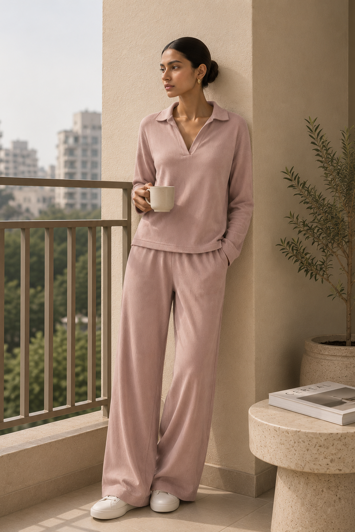 AirLuxe Petal Blush VNeck Lounge Set