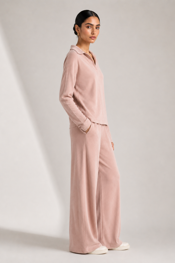 AirLuxe Petal Blush VNeck Lounge Set