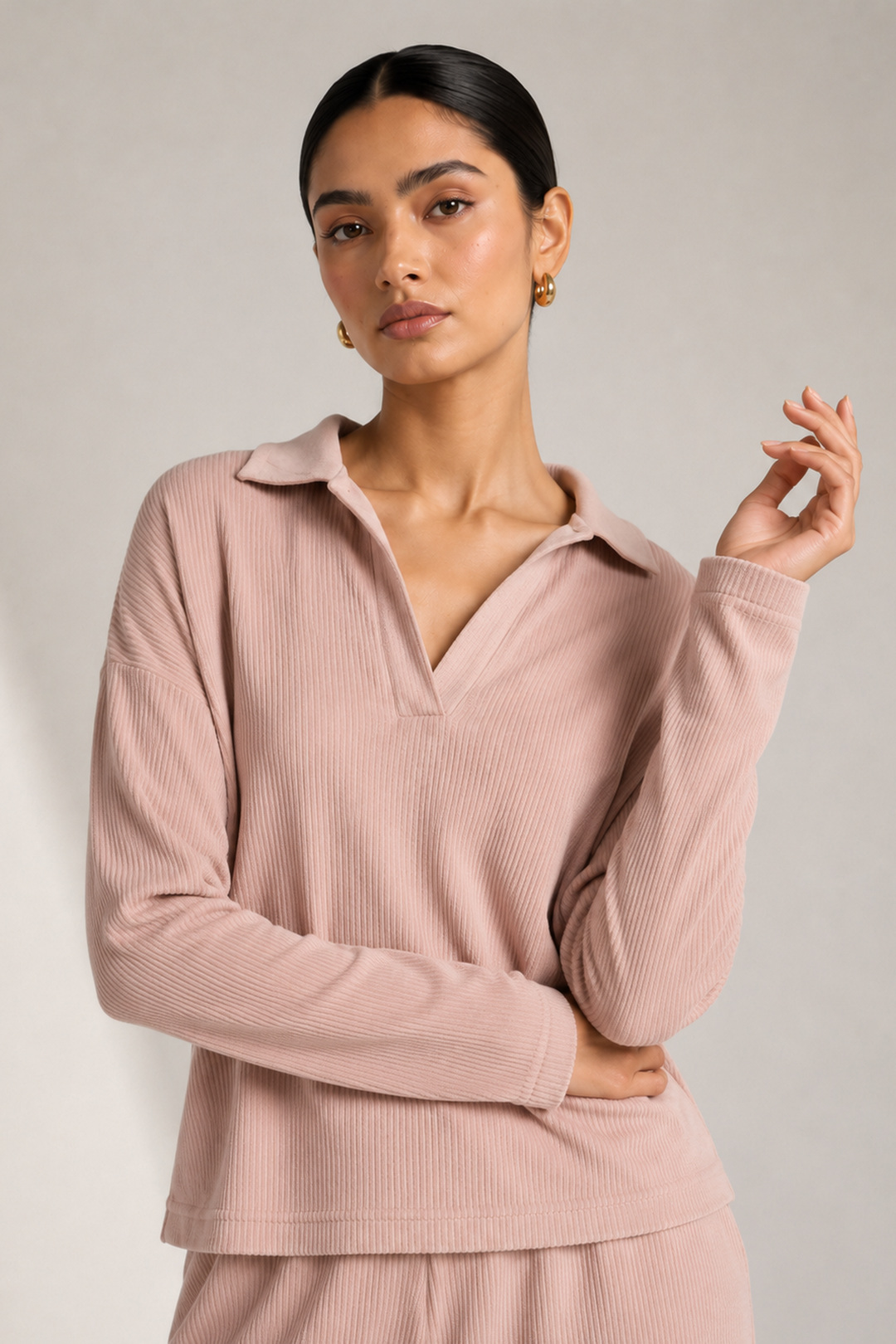 AirLuxe Petal Blush VNeck Lounge Set