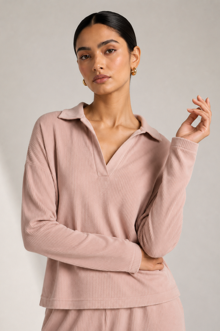 AirLuxe Petal Blush VNeck Lounge Set