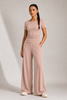 AirLuxe Rib Petal Blush Ruched Lounge Set