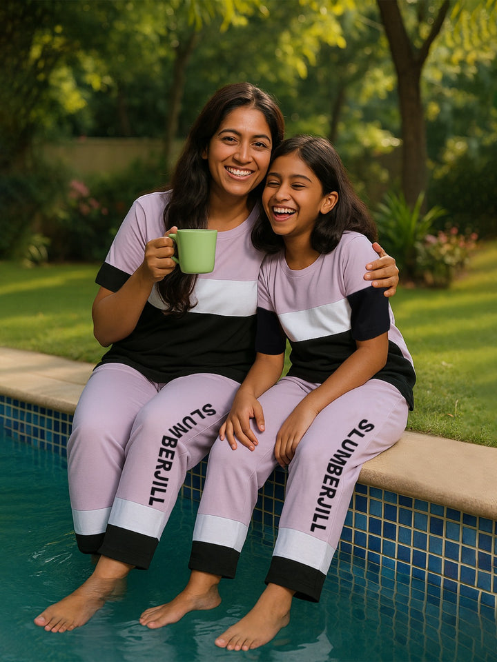 Mom & Me - Plum Fairy, Slumber Everyday Mom & Kids Cotton Coord Set