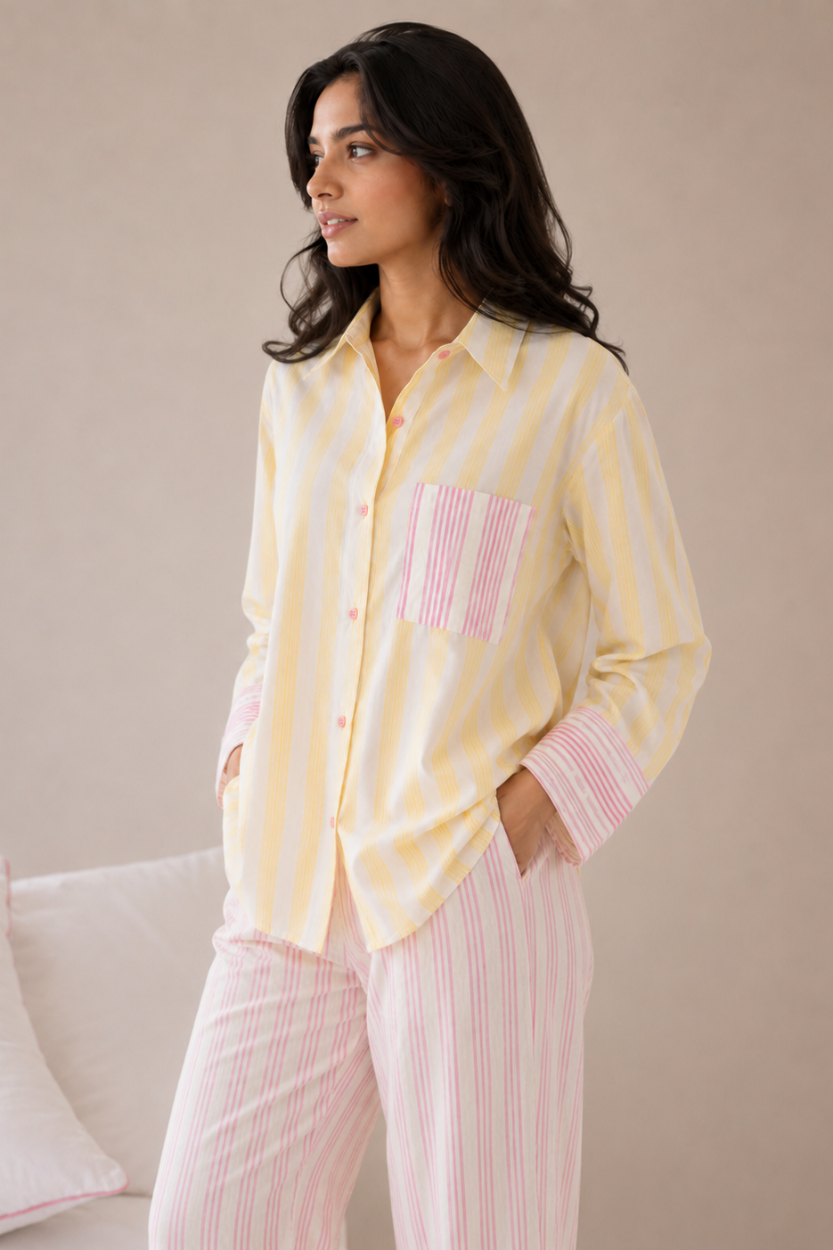 Blush & Butter Stripe Cotton Sleep Set