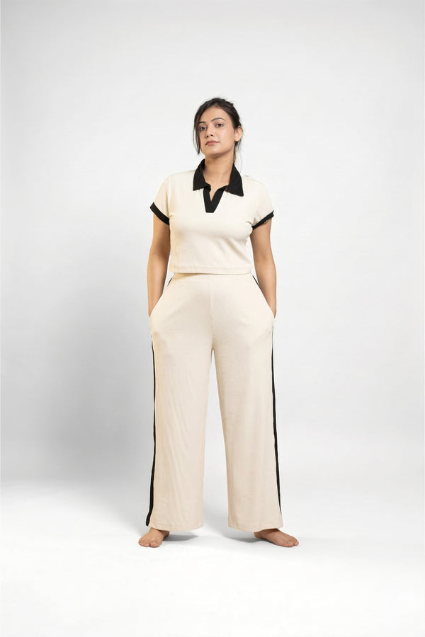 Off Duty Club Set in Ivory Rib Knit