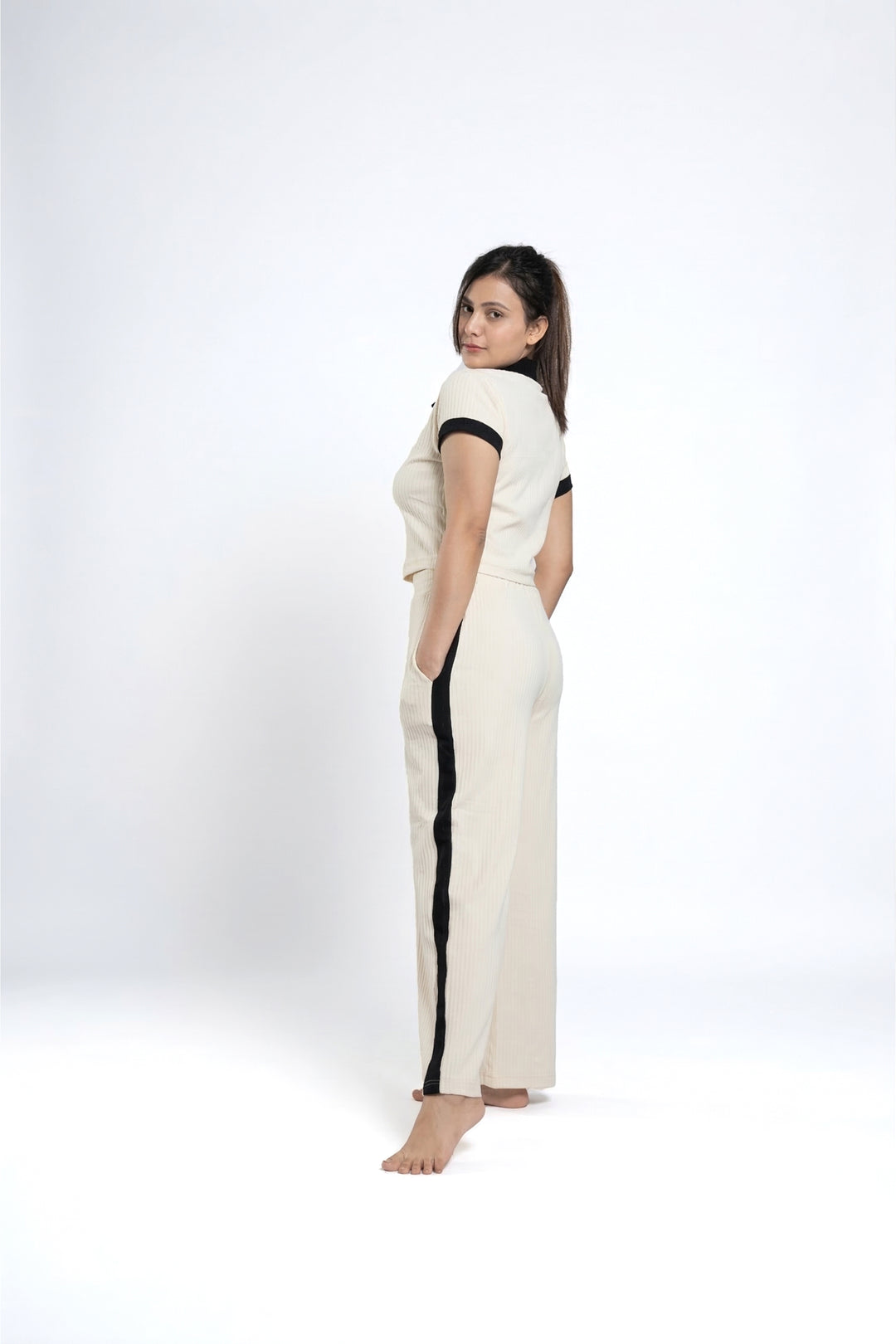Off Duty Club Set in Ivory Rib Knit