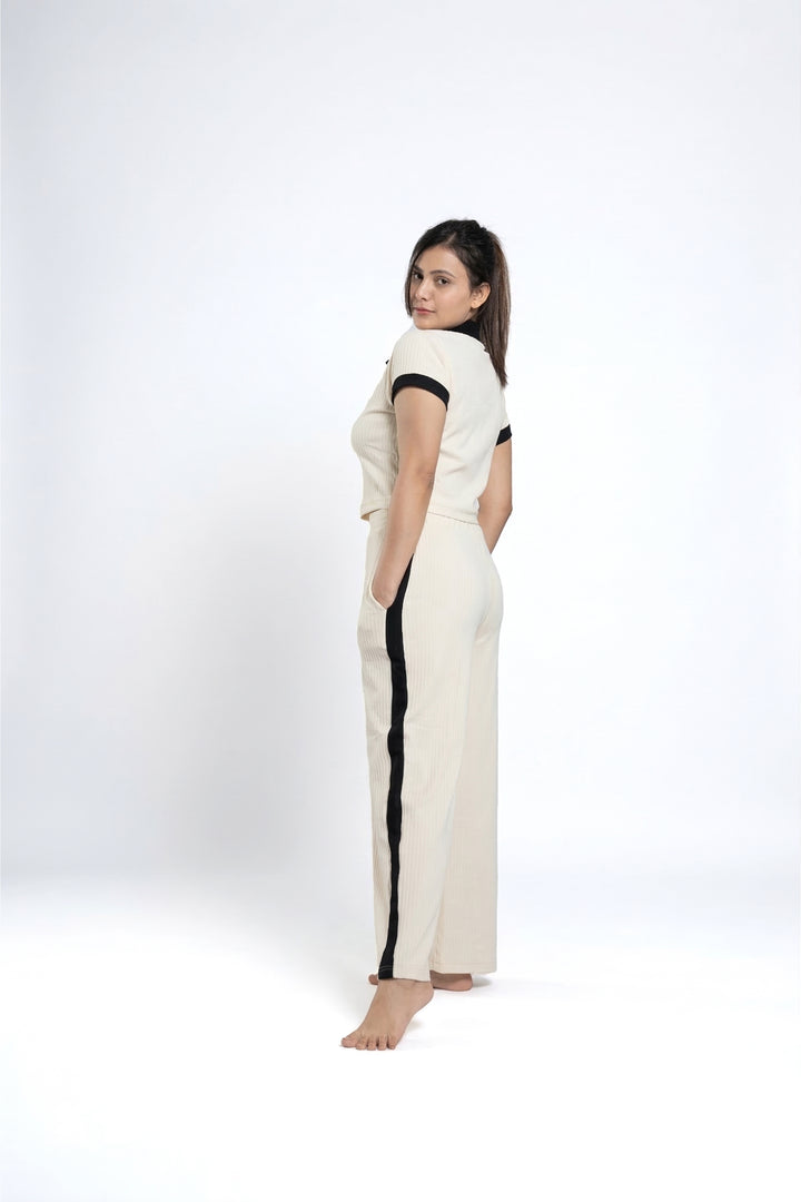 Off Duty Club Set in Ivory Rib Knit