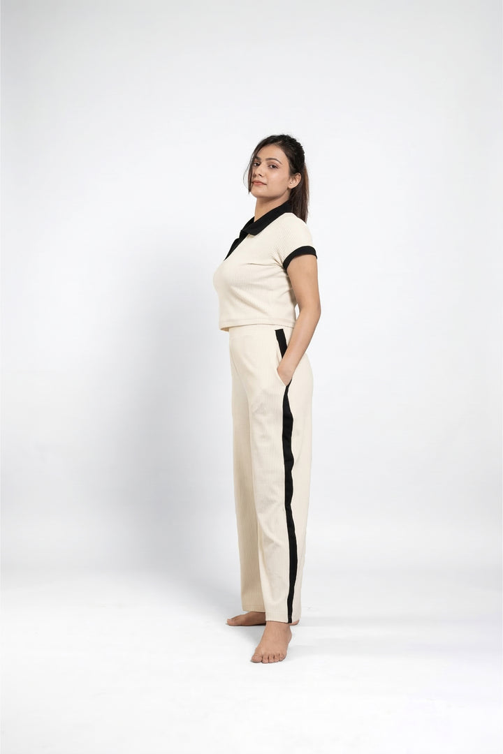 Off Duty Club Set in Ivory Rib Knit