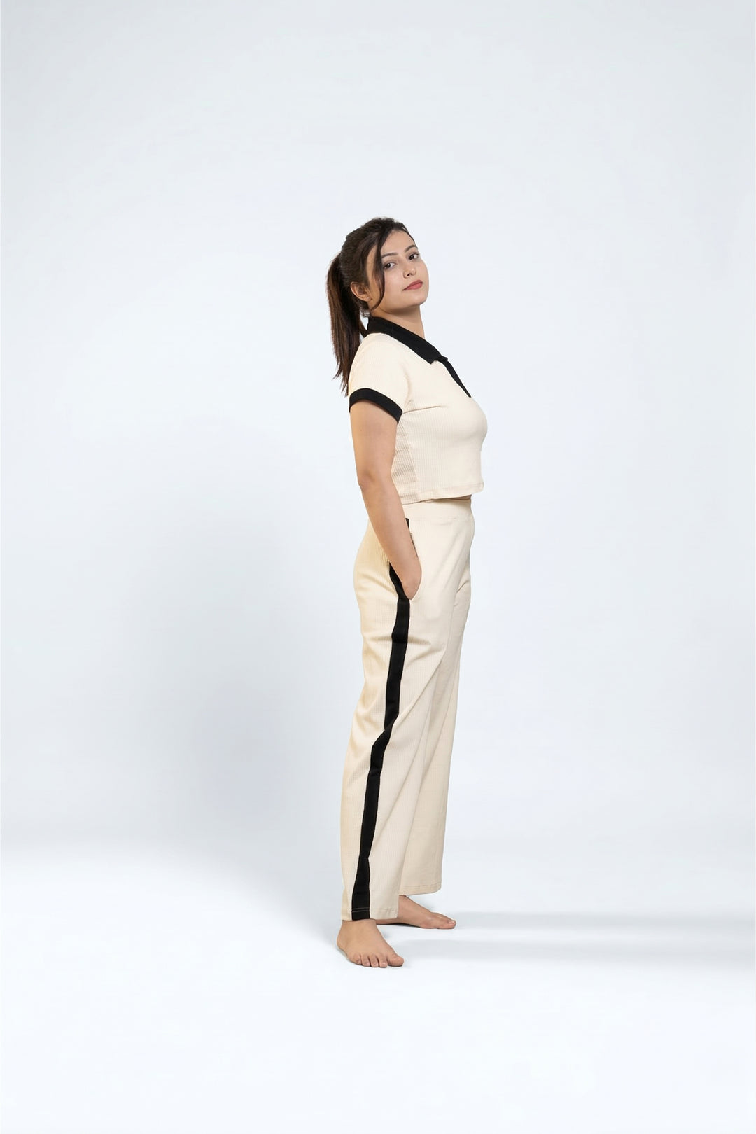 Off Duty Club Set in Ivory Rib Knit