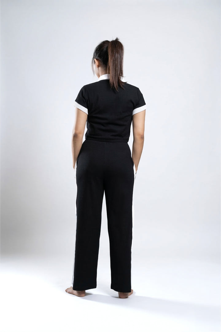 Off Duty Club Set in Black Rib Knit