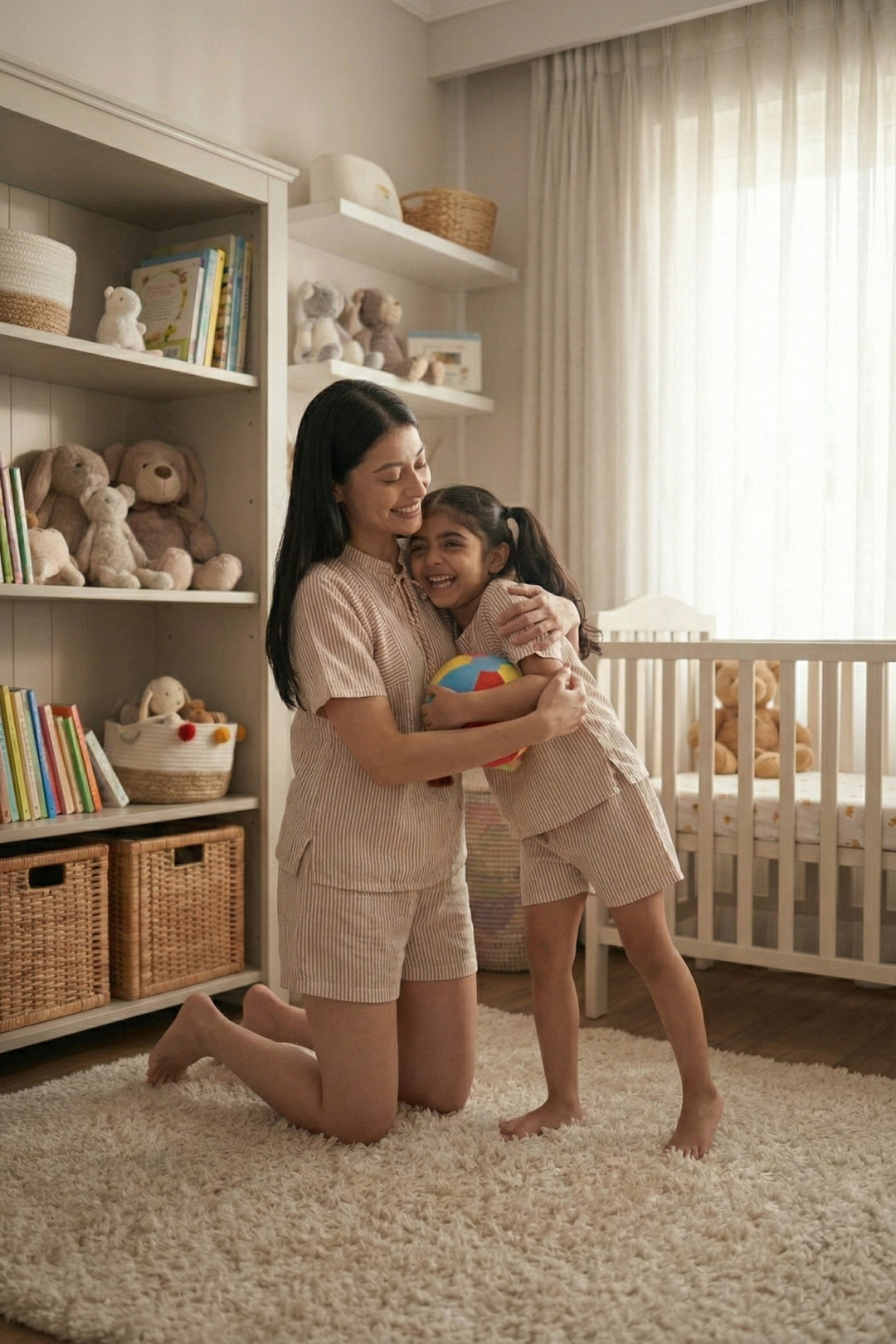 Urban Breeze MOCHA Stripe mom and me SHORT Set