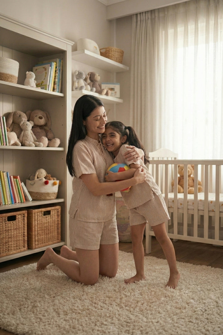 Urban Breeze MOCHA Stripe mom and me SHORT Set