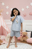 Urban Breeze Dusty Blue Stripe Kids Short Set