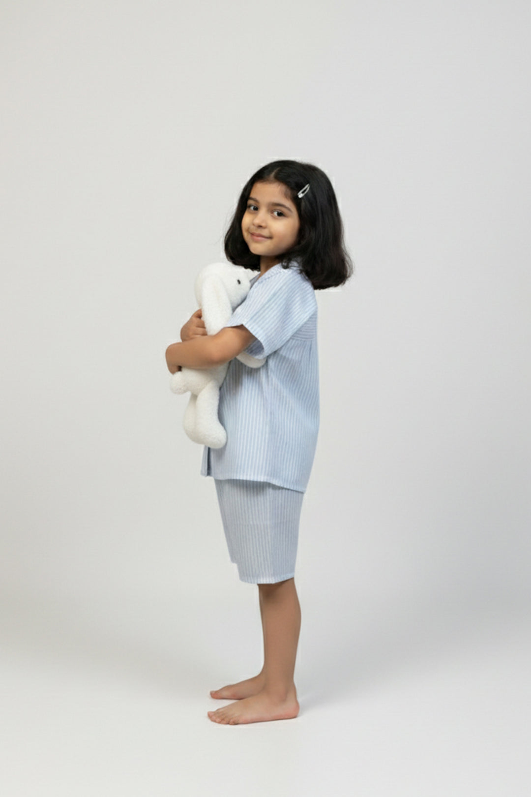 Urban Breeze Dusty Blue Stripe Kids Short Set