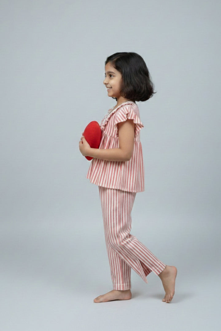 Everyday Elegance Coral Stripe Kids Sleep Set