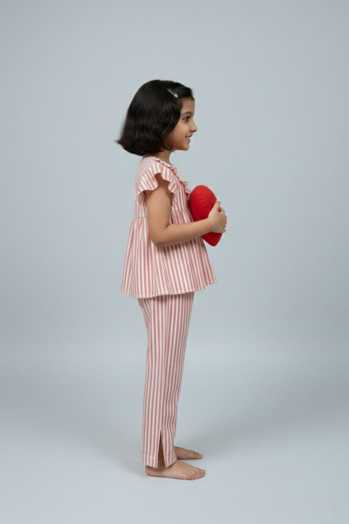 Everyday Elegance Coral Stripe Kids Sleep Set
