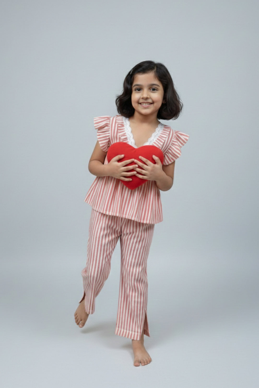 Everyday Elegance Coral Stripe Kids Sleep Set