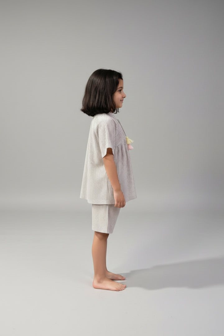 Urban Breeze Mocha Stripe Kids Short Set