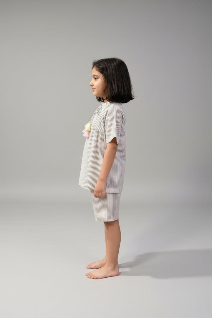 Urban Breeze Mocha Stripe Kids Short Set