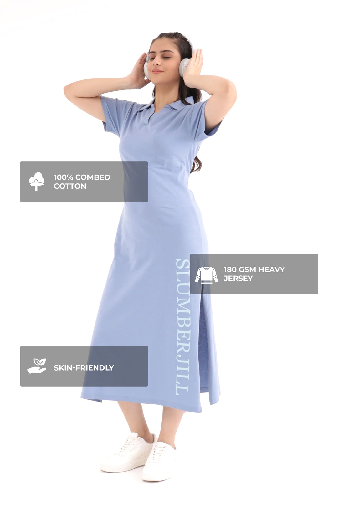 Blue Haze  TravelEase Polo Dress