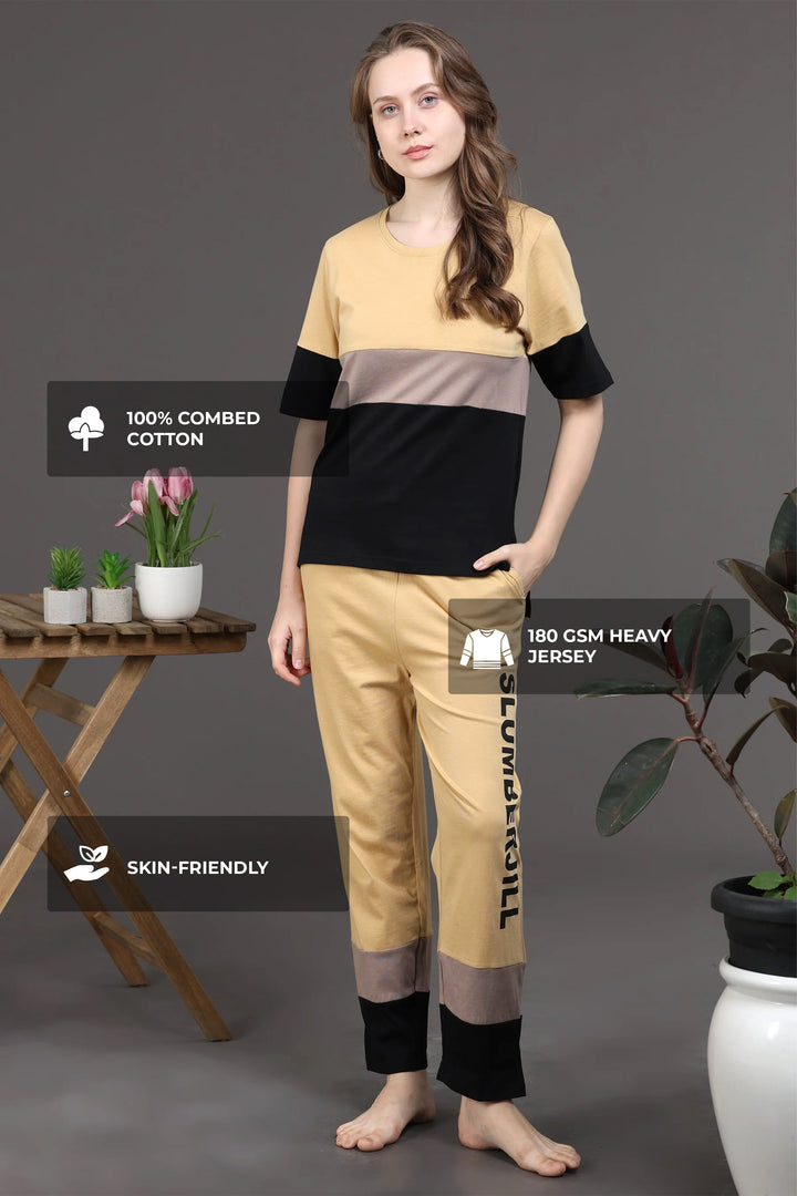 SLUMBER EVERYDAY SILVER SYMPHONY LOUNGE SET MADE OF COTTON