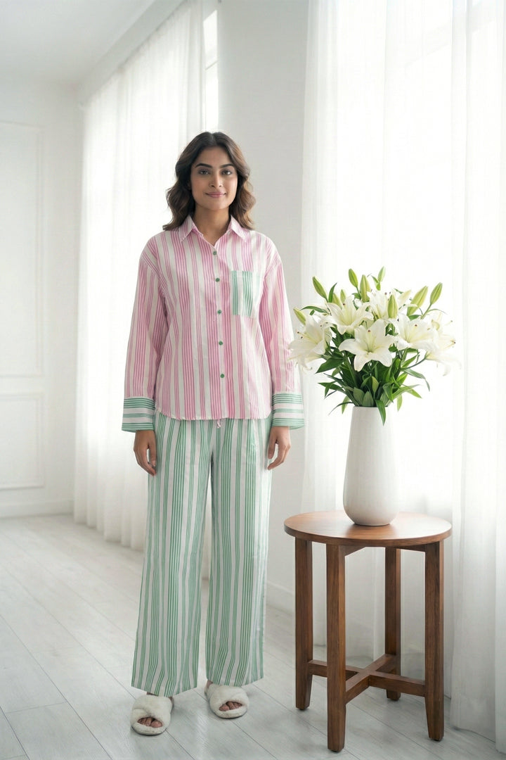 Soft Pop Stripe Cotton SLEEP SET
