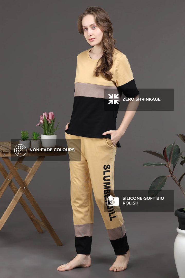 SLUMBER EVERYDAY SILVER SYMPHONY LOUNGE SET MADE OF COTTON