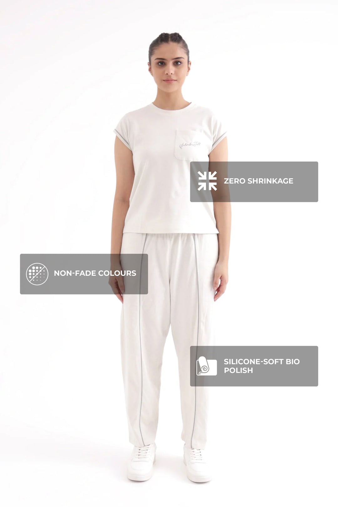 Slumber Jill Everyday Comfort White Onyx Cotton Jersey Coord Set
