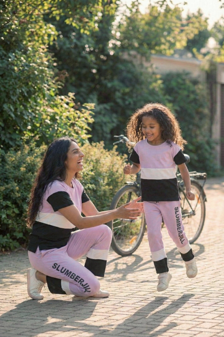 Mom & Me - Plum Fairy, Slumber Everyday Mom & Kids Cotton Coord Set