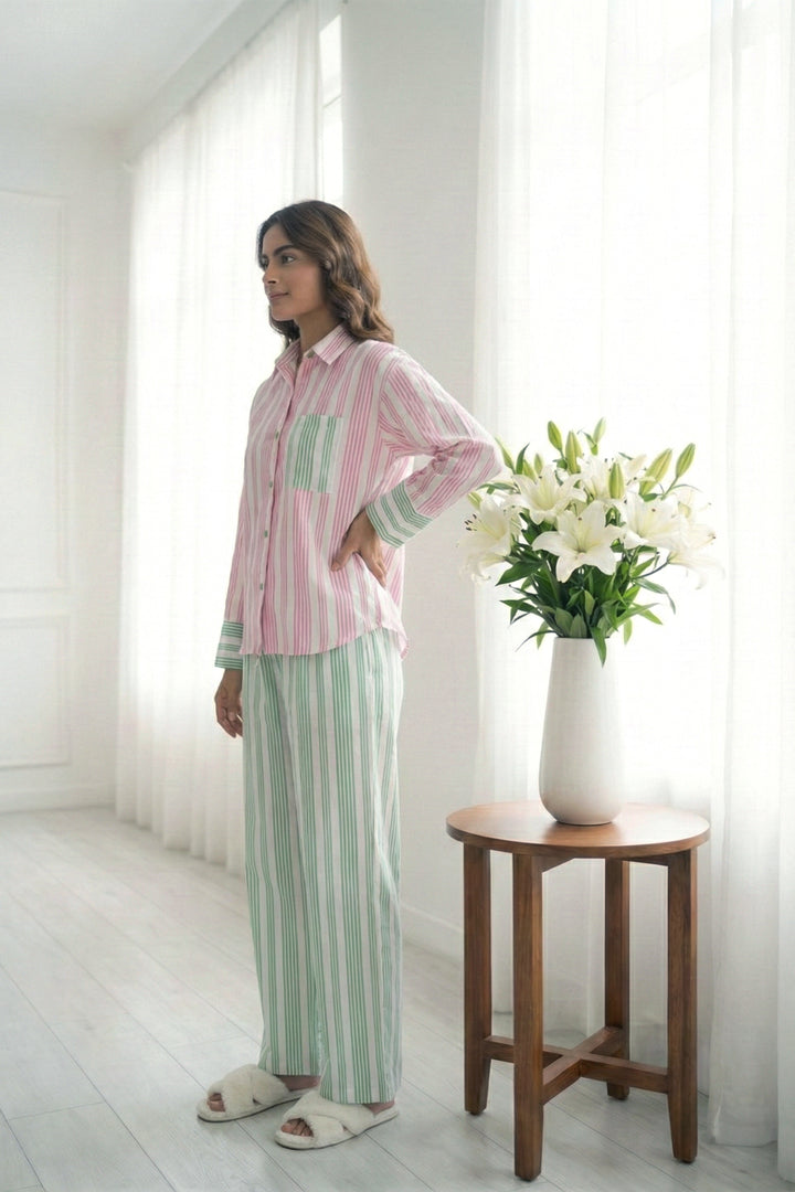 Soft Pop Stripe Cotton SLEEP SET