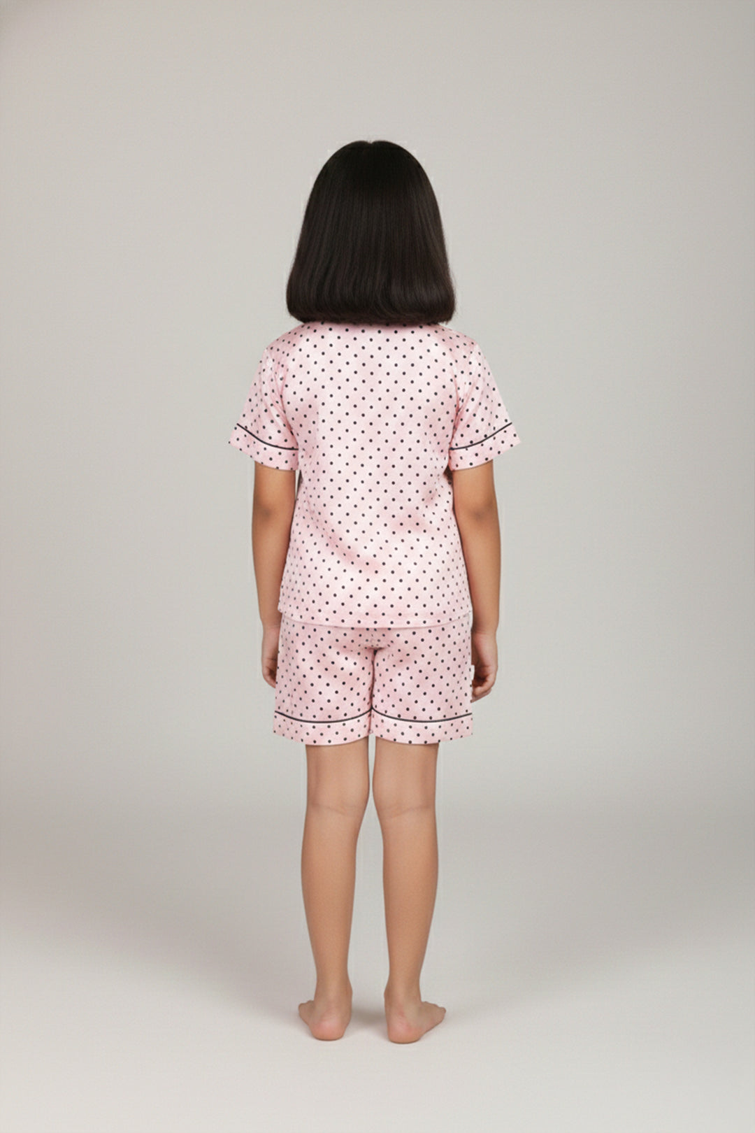 Sweet Blush Kids Collared Short Set in Japan Satin