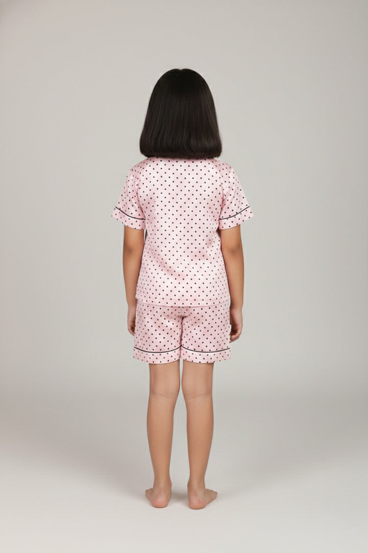 Sweet Blush Kids Collared Short Set in Japan Satin
