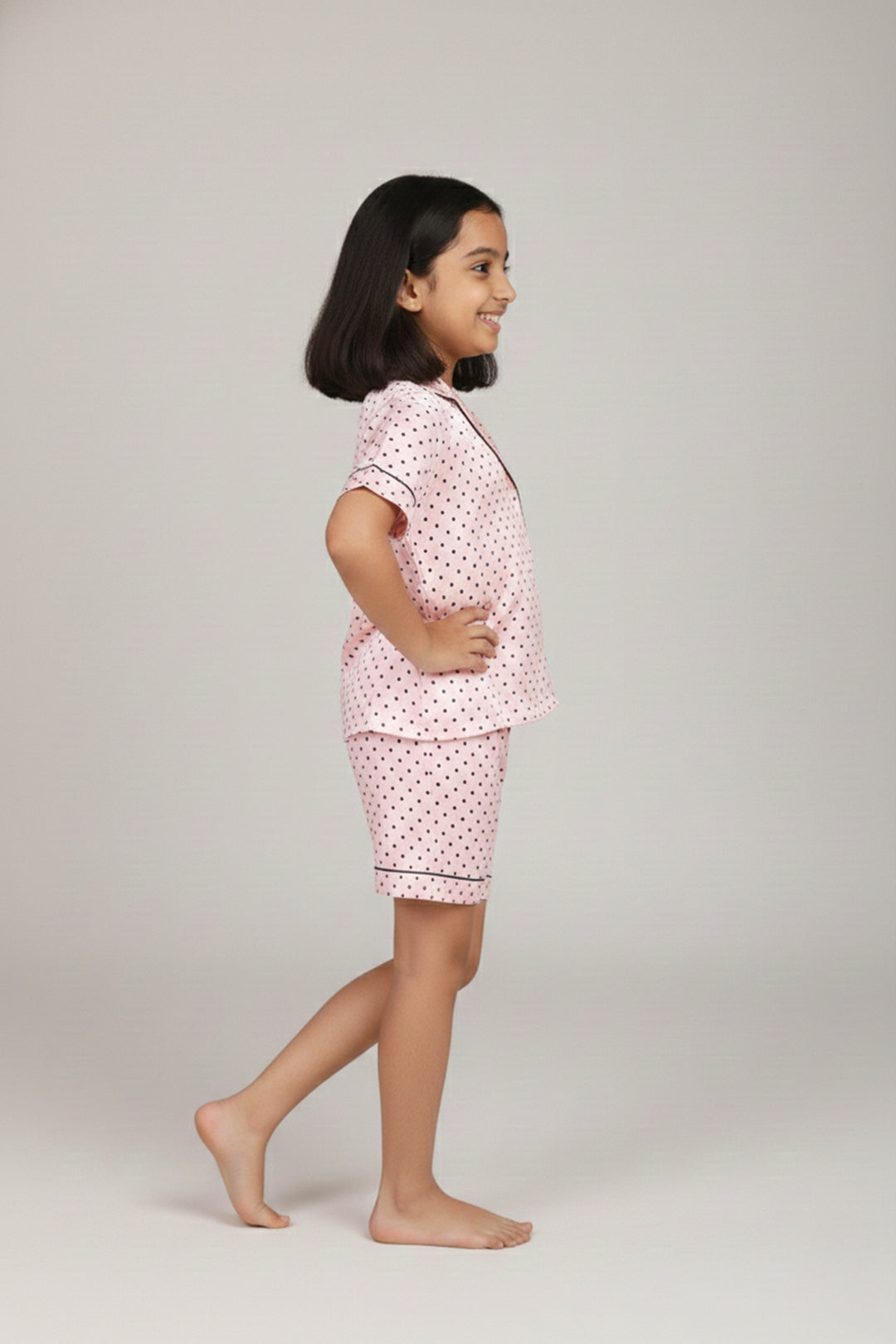 Sweet Blush Kids Collared Short Set in Japan Satin