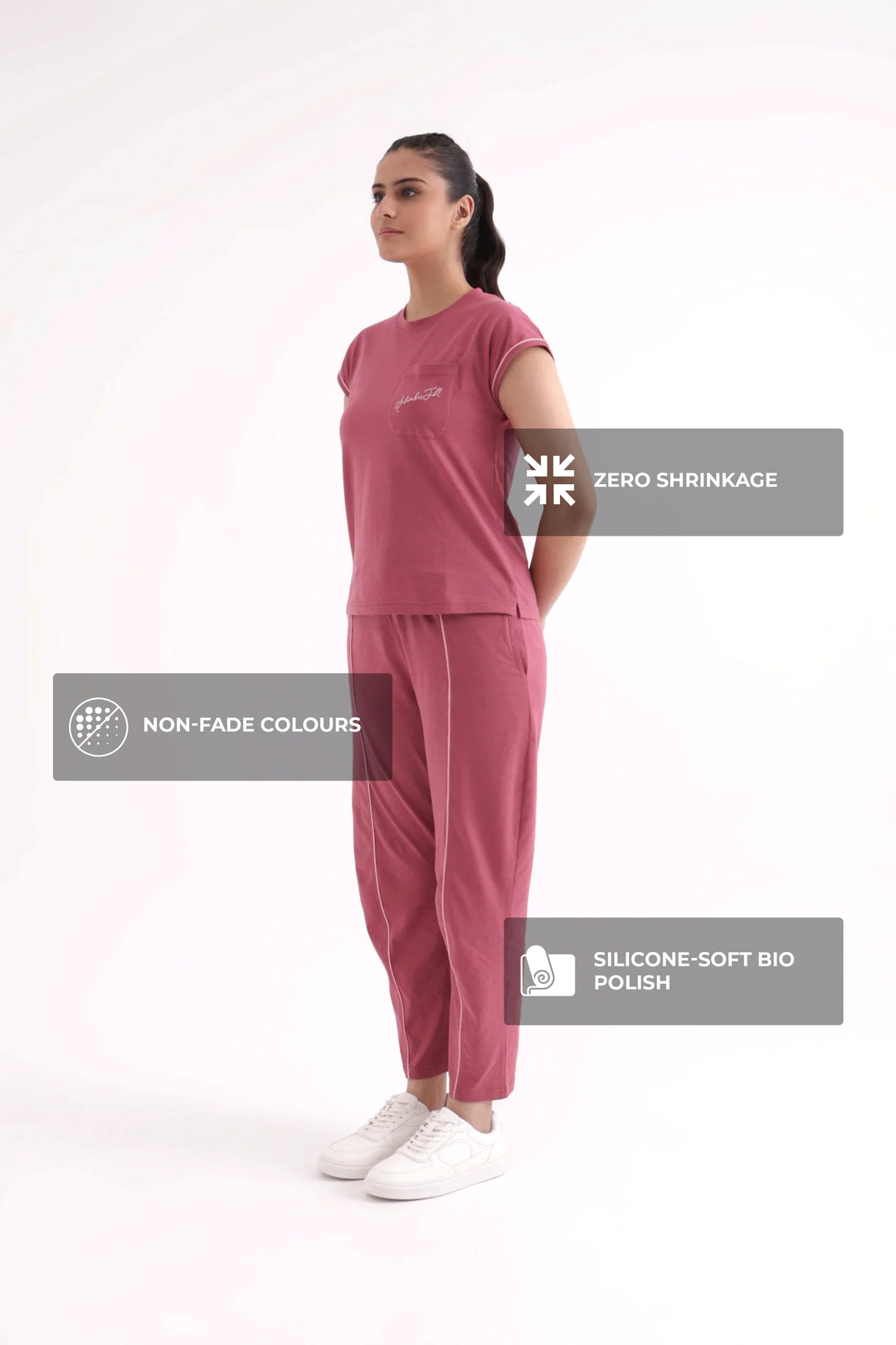 Slumber Jill Everyday Comfort Mauve Wood Cotton Jersey Coord Set