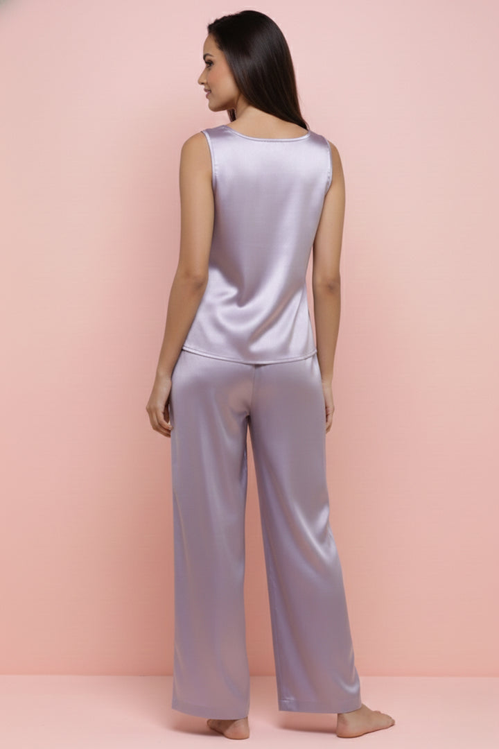 Lilac Haze Bloom Sleeveless  PJ Set With Pocket