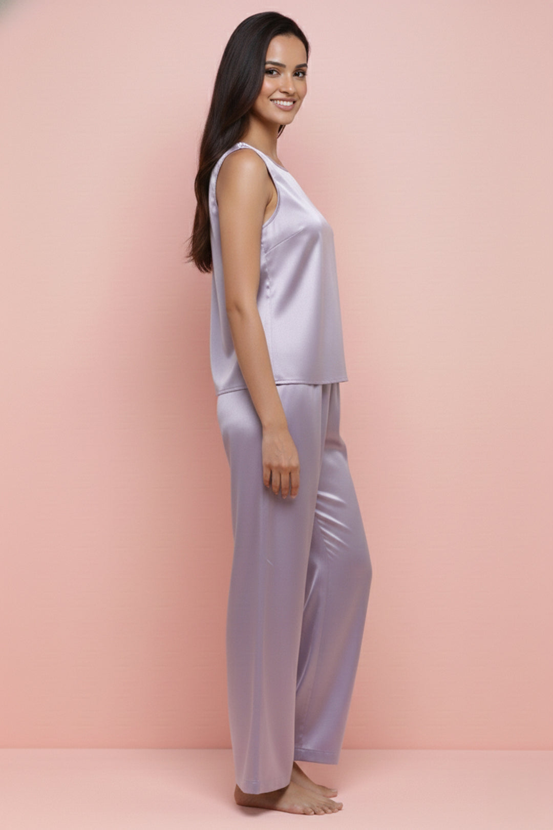 Lilac Haze Bloom Sleeveless  PJ Set With Pocket