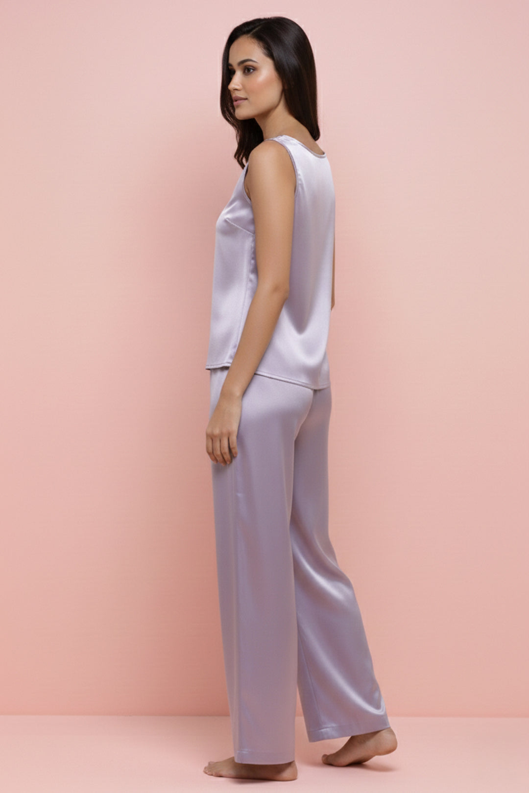 Lilac Haze Bloom Sleeveless  PJ Set With Pocket