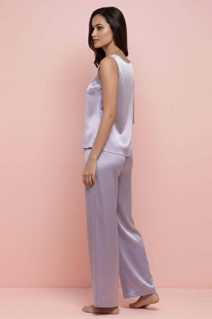 Lilac Haze Bloom Sleeveless  PJ Set With Pocket